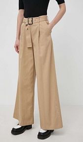 Spodnie eleganckie Karl Lagerfeld  beżowe damskie 241W1002