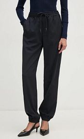 Spodnie eleganckie Lacoste  granatowe damskie HF1564