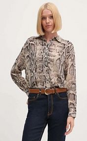 Koszula z długim rękawem Sisley  beżowa 5YBMLQ07F