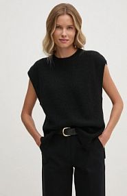 Kamizelka Sisley  czarna damska 126WM1057