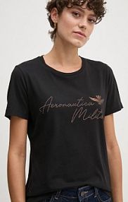T-shirt aeronautica militare  czarny damski TS2354DJ638