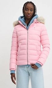Kurtka puchowa Tommy Jeans  różowa damska DW0DW18312