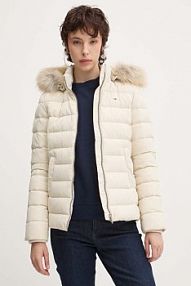 Kurtka puchowa Tommy Jeans  beżowa damska DW0DW18312
