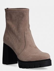 Botki na obcasie Calvin Klein Jeans  brązowe YW0YW01601