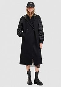 Płaszcz AllSaints  czarny damski W007OZ