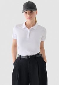 Koszulka polo biała 4F damska 4FWMM00TPTSF514-10S