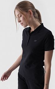 Koszulka polo czarna 4F damska 4FWMM00TPTSF317-20S