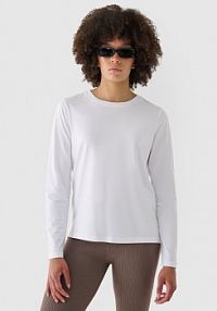 Longsleeve biały 4F damski 4FWMM00TLONF431-10S