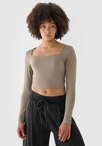 Longsleeve brązowy 4F damski 4FRSS24TLONF499-82S