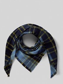 Chusta z mieszanki wiskozy ze wzorem w kratę s.Oliver RED LABEL niebieska EAN Karodreieck aus