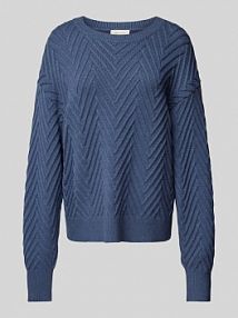 Sweter z dzianiny o kroju oversized z fakturowanym wzorem model SATURN FREE/QUENT szary damski EAN 204841