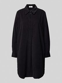 Sukienka koszulowa o kroju relaxed fit z drobnego sztruksu z czystej bawełny s.Oliver RED LABEL czarna EAN 2154307