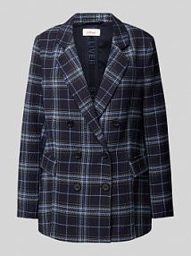 Żakiet z twillu o kroju regular fit ze wzorem w kratkę s.Oliver RED LABEL granatowy EAN 2155206