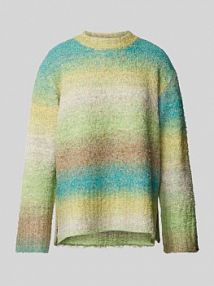 Sweter z dzianiny z okrągłym dekoltem model Savira moves zielony damski EAN Multi Dip Dye