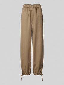 Spodnie materiałowe o kroju relaxed fit z elastycznym pasem model Ostera 3690 moves damskie EAN Suit Gummi