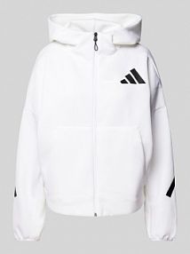 Bluza rozpinana z nadrukiem z logo ADIDAS SPORTSWEAR czarna damska EAN JE7849
