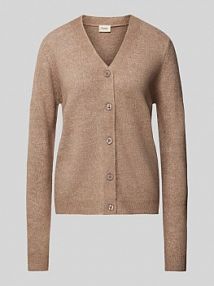 Kurtka z dzianiny z prążkowanymi wykończeniami model Rellis Fransa szara damska EAN %Granddad Cardi7