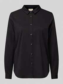 Bluzka koszulowa z kołnierzykiem model justina Fransa czarna damska EAN 20614070