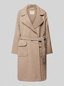 Płaszcz z paskiem z materiału model madilina Fransa szary damski EAN Bademantel 2AT8