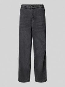 Jeansy z efektem znoszenia i szeroką nogawką JAKE*S STUDIO WOMAN czarne damskie EAN 74970500316