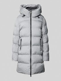 Płaszcz pikowany z kapturem model MANLIE ECOALF szary damski EAN PUFFER PERLMUTT