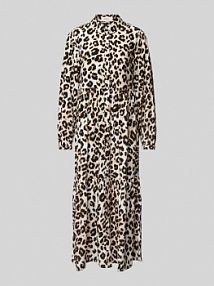 Sukienka midi o kroju relaxed fit ze zwierzęcym nadrukiem s.Oliver RED LABEL beżowa EAN 2159231