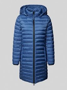 Płaszcz pikowany o kroju slim fit z odpinanym kapturem s.Oliver RED LABEL niebieski damski EAN 2151763