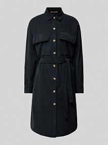 Sukienka koszulowa z wiązanym paskiem ZABAIONE czarna EAN BK-141-039