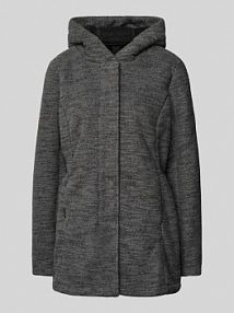 Płaszcz z kapturem model Nettie Ragwear szary damski EAN Faekwolle Boucle