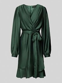 Sukienka koktajlowa z wiązanym paskiem Swing zielona EAN 5AF18900