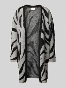 Kardigan z dzianiny z obniżonymi ramionami model ROMA FREE/QUENT szary EAN 204673