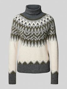 Sweter z dzianiny z golfem model MERLA FREE/QUENT beżowy damski EAN 204848