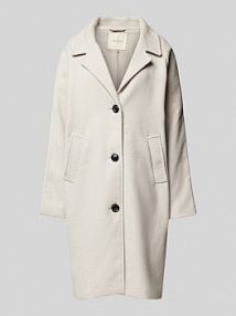 Płaszcz z dodatkiem wełny model MELLON FREE/QUENT biały damski EAN 204826