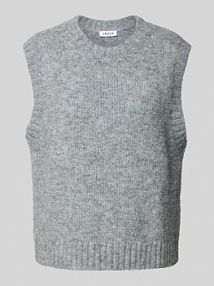 Bezrękawnik z dzianiny z prążkowanymi wykończeniami model Xantara EDITED szara damska EAN EDT8699001