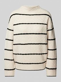 Sweter z dzianiny ze stójką model HARA FREE/QUENT biały damski EAN 205193