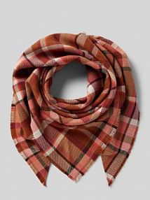 Szal trójkątny z mieszanki wiskozy s.Oliver RED LABEL czerwony damski EAN NOS Dreieck Karo