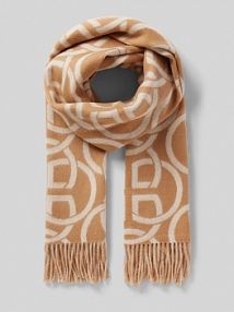 Szal z wełny z frędzlami Gant brązowy damski EAN 4920241