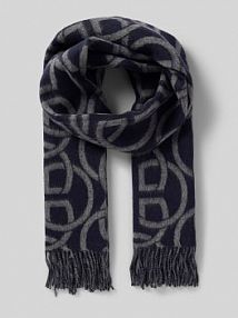 Szal z wełny z frędzlami Gant niebieski damski EAN 4920241