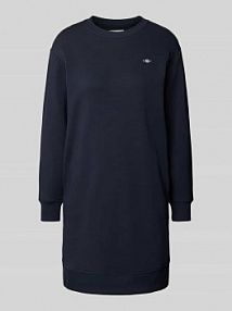 Sukienka z dzianiny dresowej z wyhaftowanym logo Gant niebieska EAN KLD SWEAT MINILO