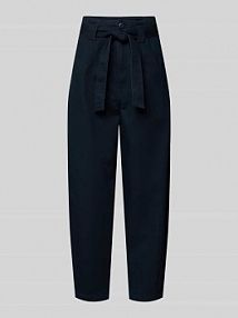 Spodnie szerokie z wiązanym paskiem Polo Ralph Lauren granatowe EAN Belted Ankle  Ch