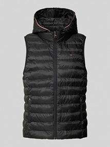 Kamizelka pikowana z kapturem Tommy Hilfiger czarna damska EAN WW0WW42051