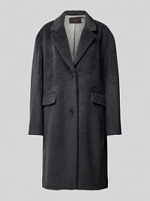 Płaszcz z kieszeniami z patką Windsor szary damski EAN MTL ALPACA 2 KNO