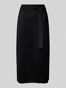 Spódnica midi z paskiem w talii Zero czarna EAN 1082212378