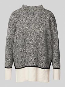 Sweter z dzianiny ze stójką Zero czarny damski EAN 1091052200