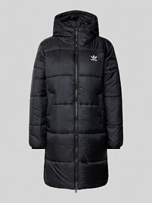 Płaszcz pikowany z wpuszczanymi kieszeniami adidas Originals czarny damski EAN Long Puffer Kapu