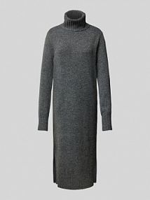 Sukienka midi ze stójką model VIOLA Noisy May szara EAN Rollneck Fluffy