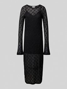 Sukienka midi z efektem podpalania model LINE Noisy May czarna EAN Lace Maxi Dress