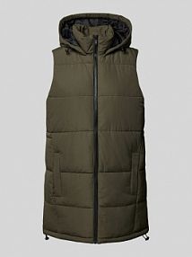 Kamizelka pikowana ze stójką model AURORA Noisy May oliwkowa damska EAN HD PUFFER VEST