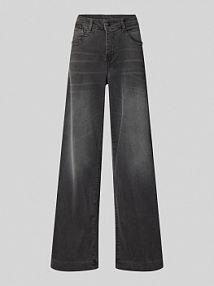 Jeansy z szerokimi nogawkami i 5 kieszeniami MAC szare damskie EAN wideleg denim