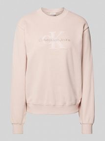 Bluza z detalem z logo model CHENILLE Calvin Klein Jeans różowa damska EAN Chenille Logo CN